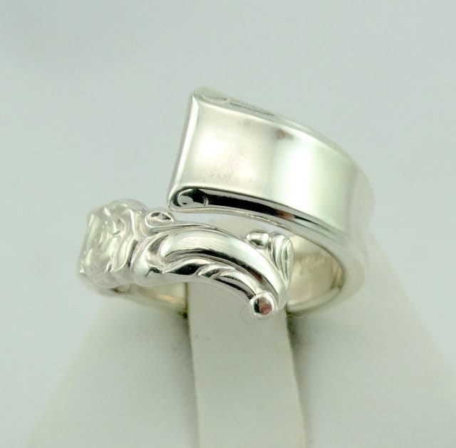 Die Schöne Und Das Biest Einzigartige Rose Vintage Handgemachte Sterling Silber Löffel Ring Größe 7 1/2 Kostenloser Versand #rose12-F8-Spr1 von rubysvintagejewelry