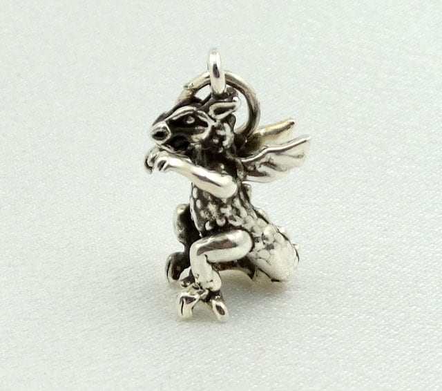 Dragon Vintage Sterling Charme Kostenloser Versand #drag-cm1 von rubysvintagejewelry