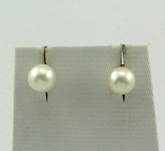 Edle 6, 4 Mm Perle 14K Gelbgold Ohrstecker Versandkostenfrei #pearl6.4Mm-Erg6 von rubysvintagejewelry