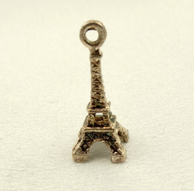 Eiffel Frankreich Vintage Solide Sterling Charme Kostenloser Versand #eiffel-cm3 von rubysvintagejewelry