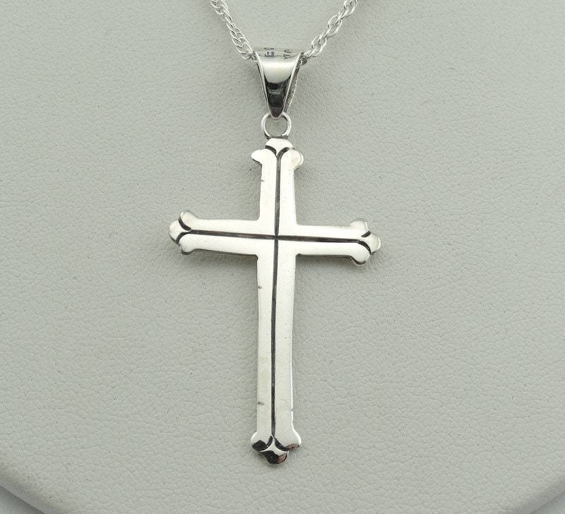 Einfache Vintage Solid Sterling Silber Kreuz Anhänger Kostenloser Versand #simple-xp1 von rubysvintagejewelry