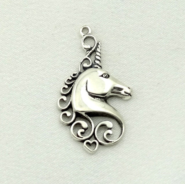 Einhorn Vintage Sterling Silber Charme Kostenloser Versand #unic-cm21 von rubysvintagejewelry