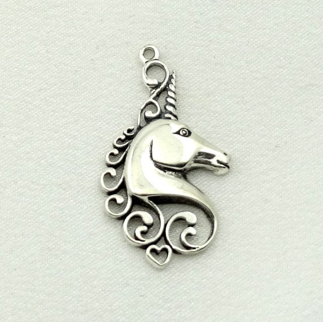 Einhorn Vintage Sterling Silber Charme Kostenloser Versand #unic-cm21 von rubysvintagejewelry
