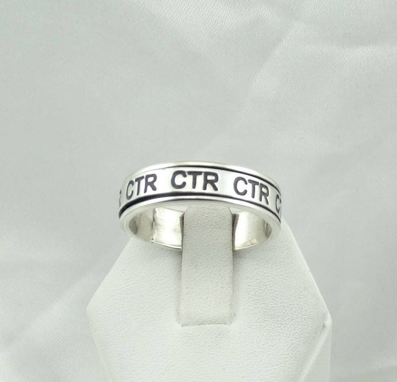 Einzigartige Vintage Spinner Sterling Silber Ctr Band Größe 13 Kostenloser Versand #ctrspin-L von rubysvintagejewelry