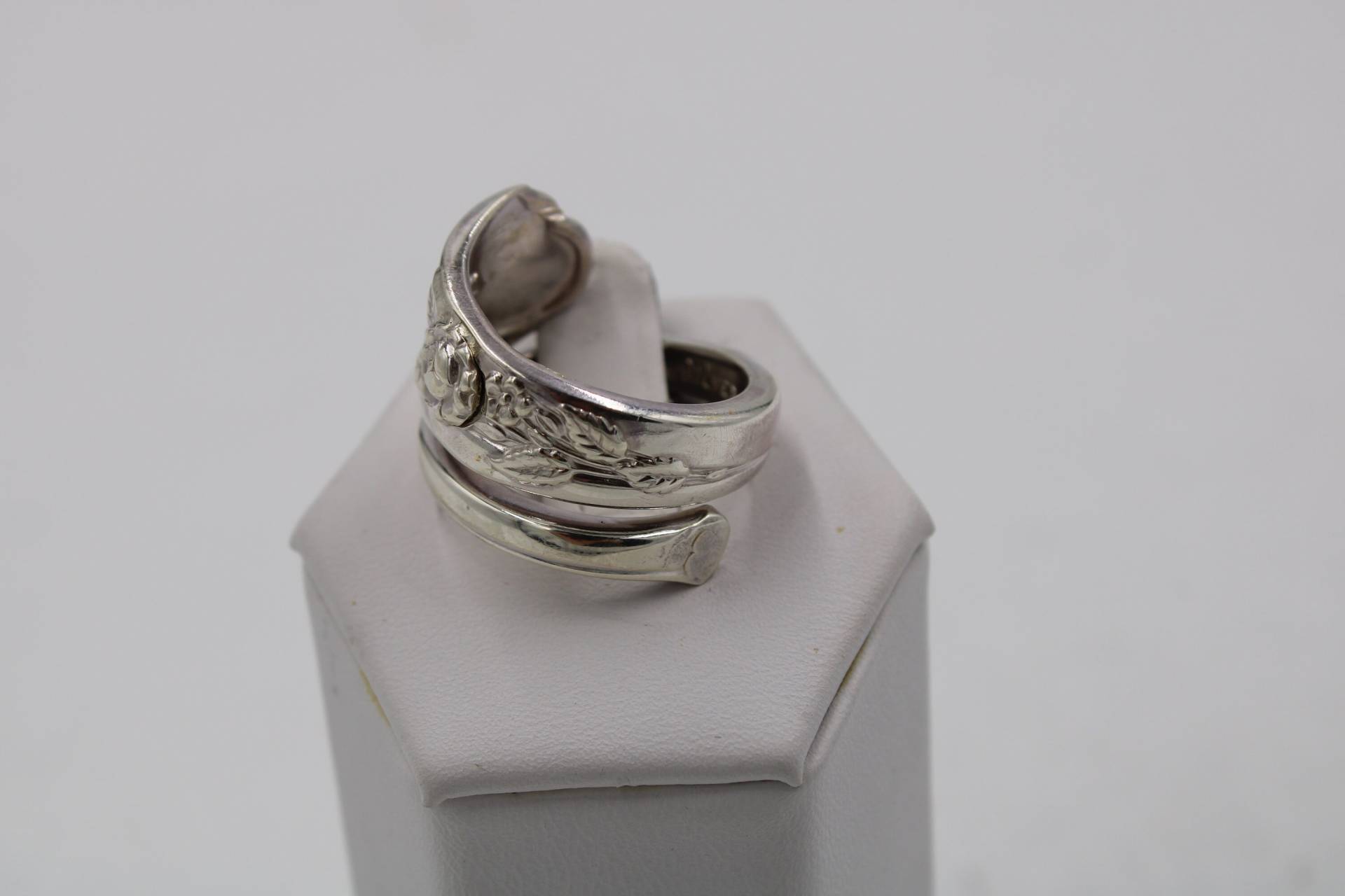 Einzigartiges Blumenblatt Muster Echt Vintage Handgemacht Sterling Silber Löffel Ring Größe 7 Versandkostenfrei #rsblm-Sr19 von rubysvintagejewelry