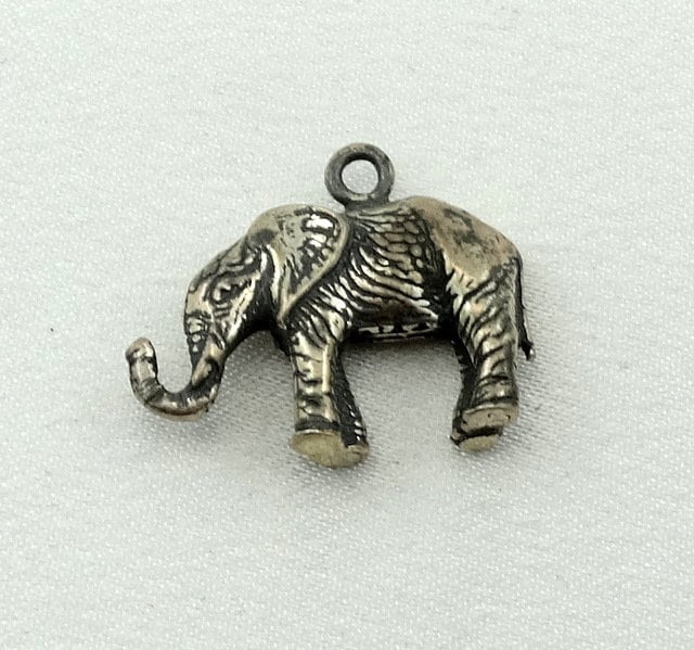 Elefant Vintage Charme in Solid Sterling Silber Kostenloser Versand #eleph-cm9 von rubysvintagejewelry