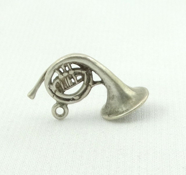 French Horn Vintage Sterling Silber Charm Gratis Versand #horn-cm6 von rubysvintagejewelry