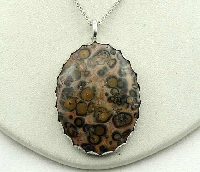 Große Leopardskin Jaspis Sterling Silber Vintage Anhänger Kostenloser Versand Und 20" Kette #leopard-Spc11 Große Leopardskin Jaspis Sterling Silber Vintage Anhänger Kostenloser Versand Und 20" Kette #leopard-Spc11 von rubysvintagejewelry