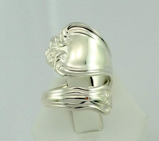 Großer Wunderschöner Vintage Handgefertigt Sterling Silber Größenverstellbar Löffel Ring Größe 9 1/2 Versandkostenfrei #wstmr95-Sr13 von rubysvintagejewelry