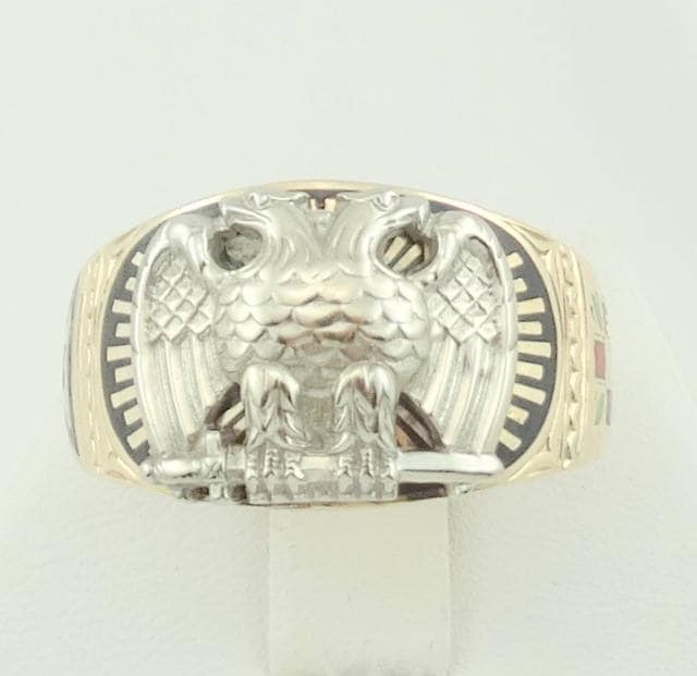 Gut Aussehend Vintage 1950 Era 32 Grad Scottish Rite Mason 10K Gelb Und Weiß Gold Ring Größe 12 3/4 Kostenloser Versand #32Dywg-Masr1 Gut Aussehend Vintage 1950 Era 32 Grad Scottish Rite Mason 10K Gelb Und Weiß Gold Ring Größe 12 3/4 Kostenloser Versand #32Dywg-Masr1 von rubysvintagejewelry