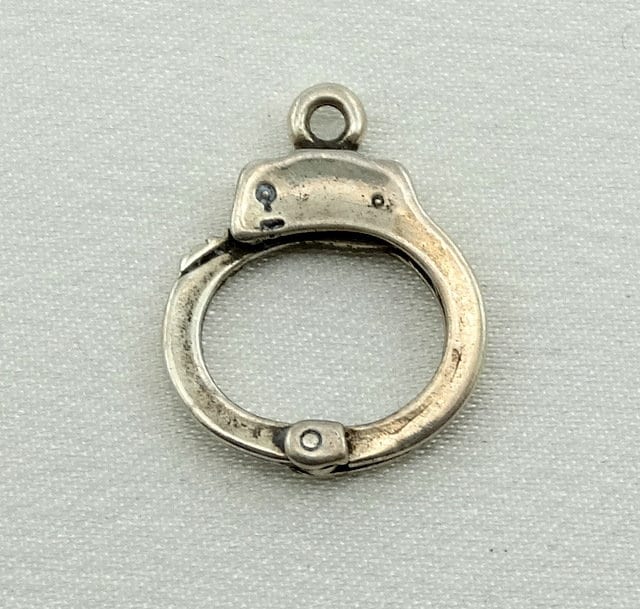 Handschellen Vintage Sterling Silber Charme Kostenloser Versand #hand-cm10 von rubysvintagejewelry