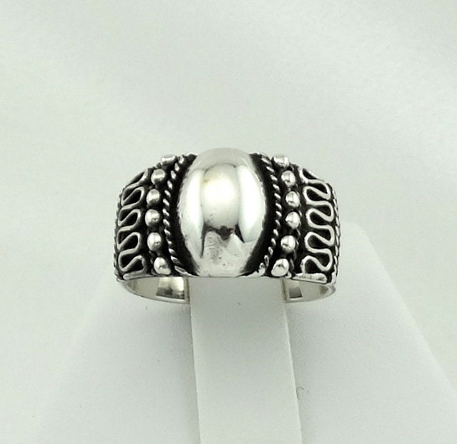 Hohle Kuppel Vintage Dekorative Sterling Silber Ring Kostenloser Versand #dome4-Sr4 von rubysvintagejewelry