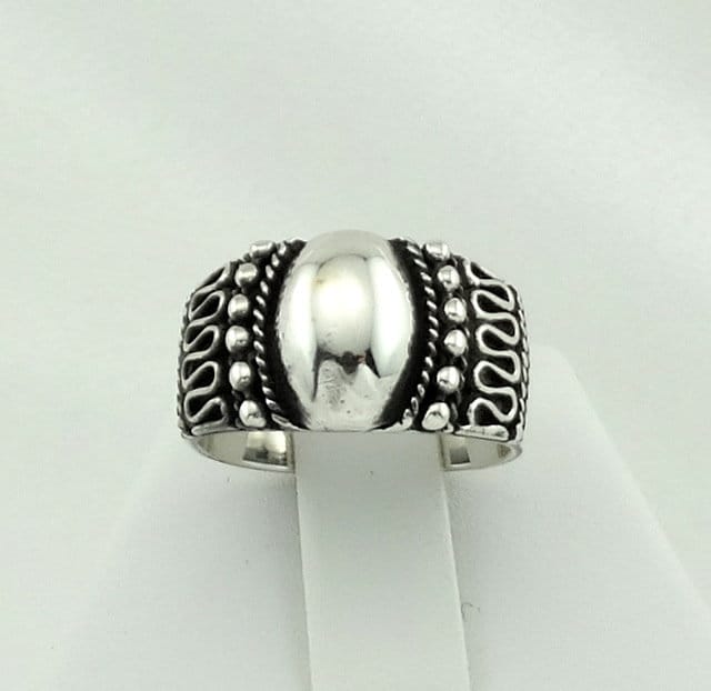 Hohle Kuppel Vintage Dekorative Sterling Silber Ring Kostenloser Versand #dome4-Sr4 von rubysvintagejewelry