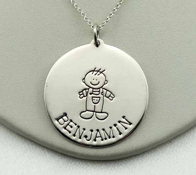 Jahrgang Lucy Ann Kreationen "Benjamin" Sterling Silber Anhänger Kostenloser Versand 24" Kette Enthalten #benjamin-Spc14 von rubysvintagejewelry