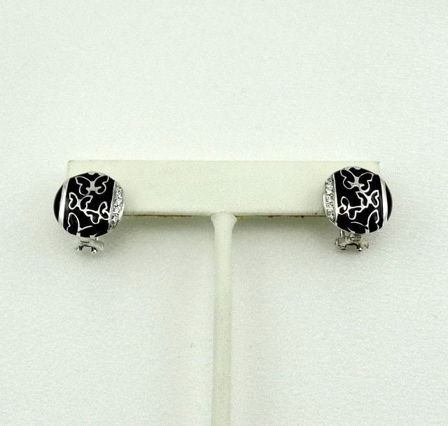 Jahrgang Rosato Schmetterling Emaille, Strass Und Sterling Silber Post Zurück Ohrringe Kostenloser Versand #butterfly-Erg3 von rubysvintagejewelry