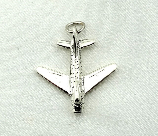 Jet Fighter Vintage Sterling Silber Charme Kostenloser Versand #jeti-cm21 von rubysvintagejewelry