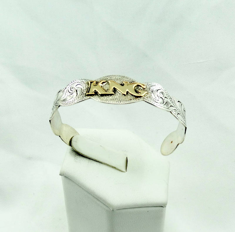 Jugend Größe Vintage Gold Und Sterling Silber "Kng" Erste Manschette Armband Kostenloser Versand #kng-Cf2 Jugend Größe Vintage Gold Und Sterling Silber "Kng" Erste Manschette Armband Kostenloser Versand #kng-Cf2 von rubysvintagejewelry