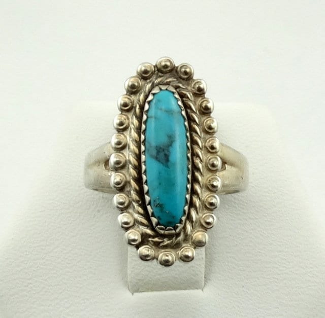 Kleine Größe Vintage Türkis Und Sterling Silber Ring #smtq-Nar1 Kleine Größe Vintage Türkis Und Sterling Silber Ring #smtq-Nar1 von rubysvintagejewelry
