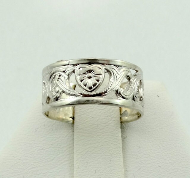 Circle Me With Love...sterling Silber Herz Band/Ring Size6 Kostenloser Versand #6Hearts-Sr4 von rubysvintagejewelry