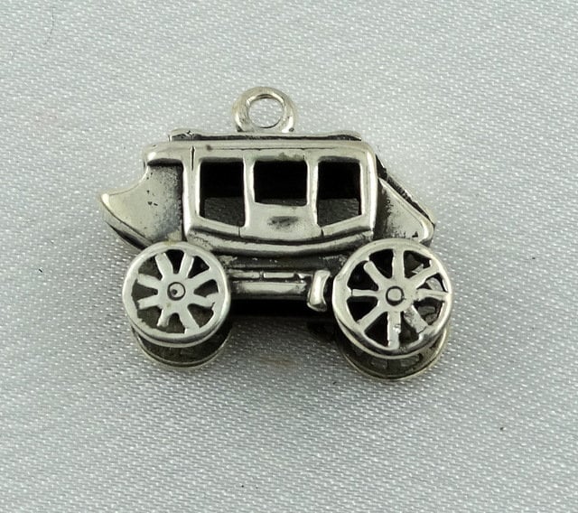 Kutsche Vintage Solid Sterling Charme Kostenloser Versand #carriage-cm4 von rubysvintagejewelry