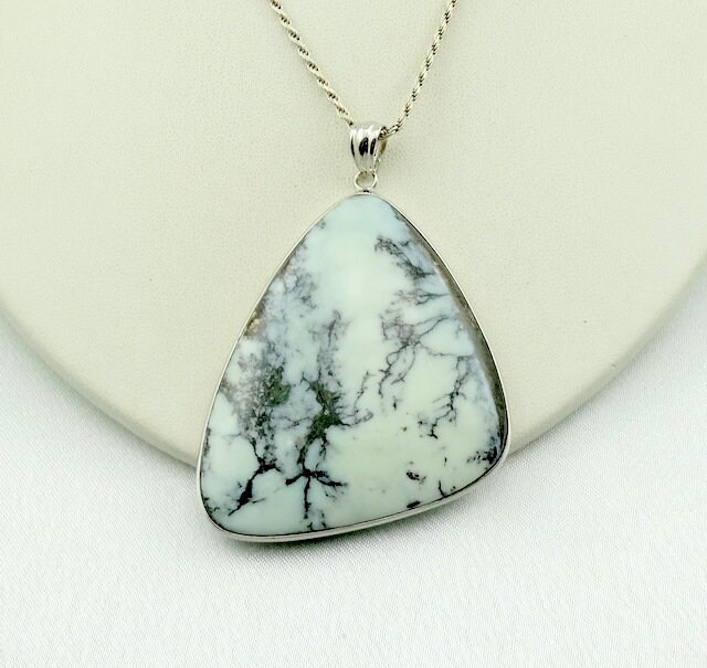 Lass Es Schnee Mit Diesem Großen Vintage Verschneite Opal Anhänger Aus Sterling Silber Kostenloser Versand 24" Kette #snow-Spc15 von rubysvintagejewelry