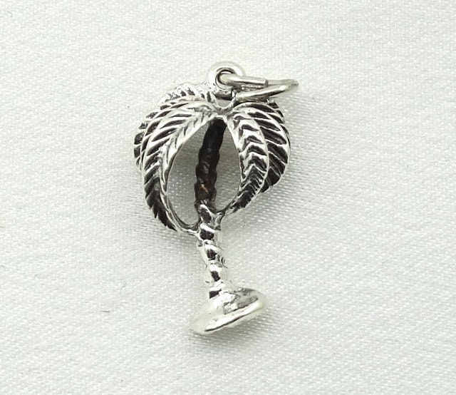 Palm Tree Vintage Sterling Silber Charme Kostenloser Versand #palm-cm21 von rubysvintagejewelry