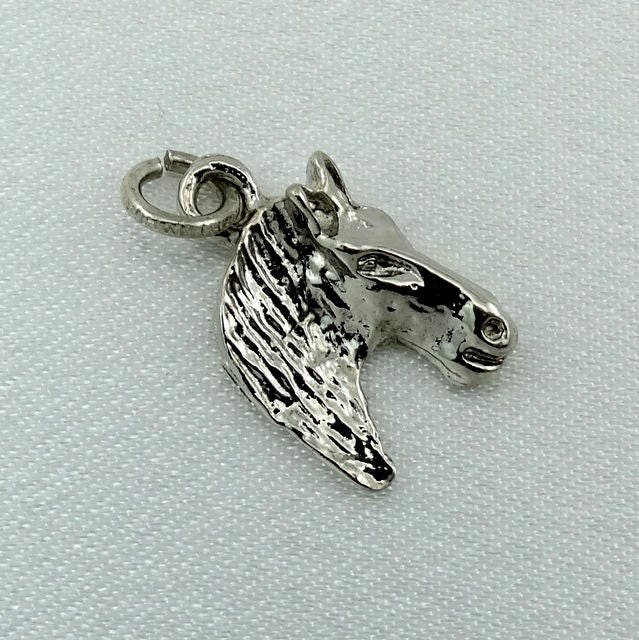Pferd Kopf Vintage Solide Sterling Charme Kostenloser Versand #hhead-cm2 von rubysvintagejewelry