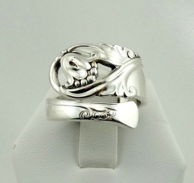 Sammlerstück „Spring Glory" Löffelring Aus Echtem Vintage-sterlingsilber, Verstellbare Größe 11, Kostenloser Versand #spring-E8-Spr8 von rubysvintagejewelry
