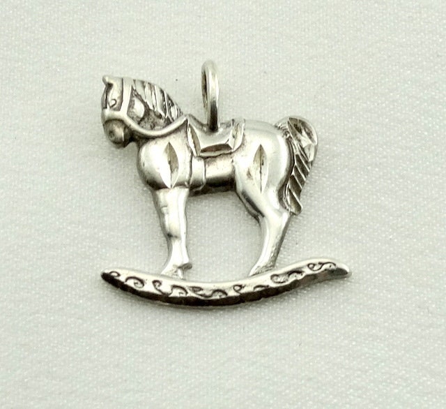 Schaukelpferd Vintage Sterling Silber Charme Kostenloser Versand #rock-cm12 von rubysvintagejewelry