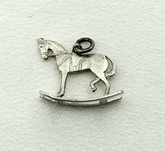 Schaukelpferd Vintage Sterling Silber Charme Kostenloser Versand #rock-cm21 von rubysvintagejewelry