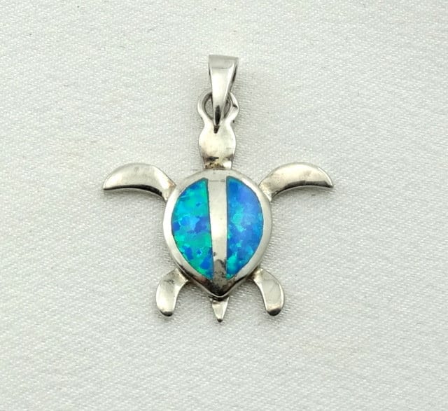 Schildkröte Mit Opal Vintage Sterling Silber Charme Kostenloser Versand #opal-cm21 von rubysvintagejewelry