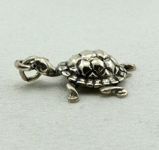 Schildkröte Vintage Sterling Silber Charme Kostenloser Versand #turt-cm17 von rubysvintagejewelry