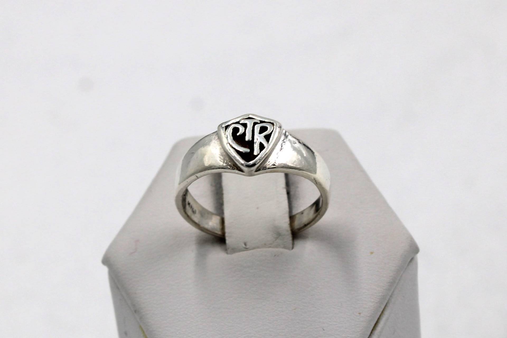 Schlichter Vintage Ctr Massiv Sterling Silber Signet Ring Größe 7 1/4 Versandkostenfrei #h725-L2 von rubysvintagejewelry