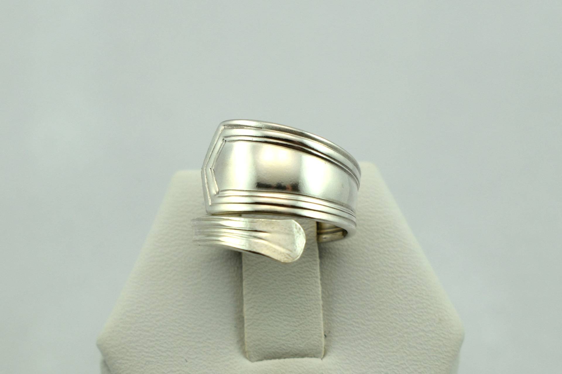 Schlichter Vintage Hand Gefertigter Sterling Silber Verstellbarer Löffel Ring Größe 4 1/4 Kostenloser Versand #pnsx4-Sr21 von rubysvintagejewelry