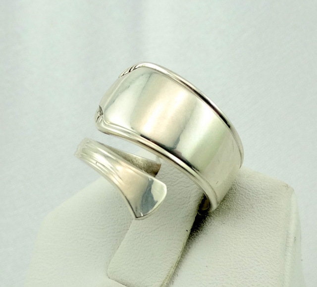Schlichter Vintage Hand Gefertigter Sterling Silber Verstellbarer Löffel Ring Größe 6 1/4 Kostenloser Versand #61Qu-Sr16 von rubysvintagejewelry