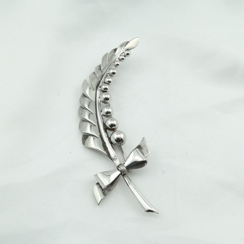 Schöne Vintage Blatt Brosche. Kostenloser Versand Gestempelt "sterling Long". #hsb-Br2 von rubysvintagejewelry