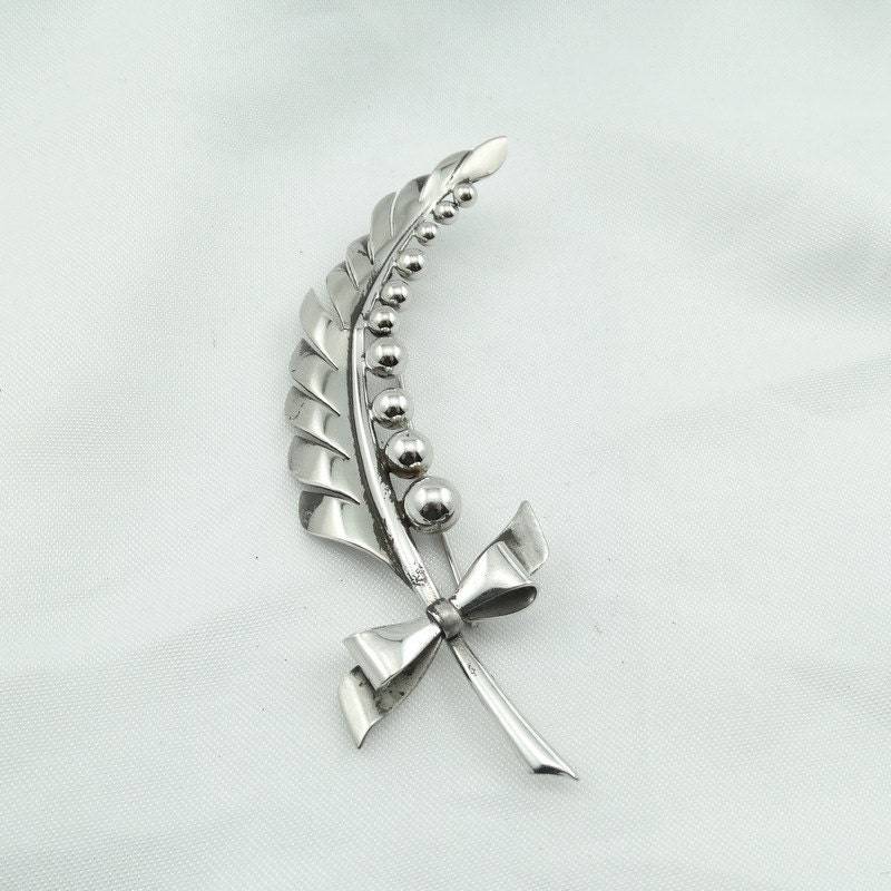 Schöne Vintage Blatt Brosche. Kostenloser Versand Gestempelt "sterling Long". #hsb-Br2 von rubysvintagejewelry