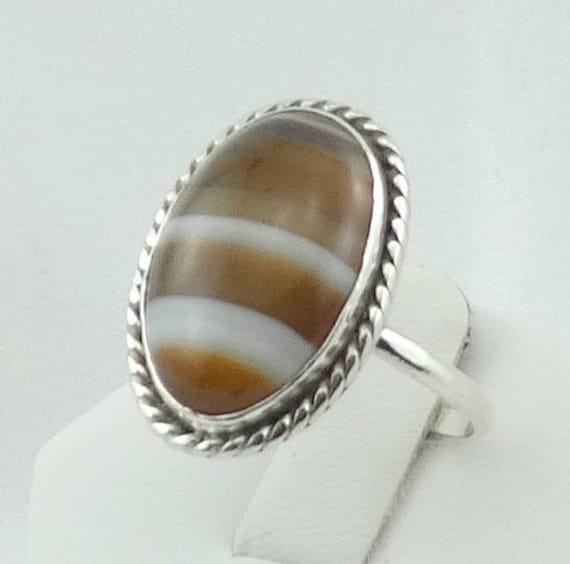 Schöne Vintage Gebändert Achat Sterling Silber Ring Kostenloser Versand #banded-Sr5 Schöne Vintage Gebändert Achat Sterling Silber Ring Kostenloser Versand #banded-Sr5 von rubysvintagejewelry