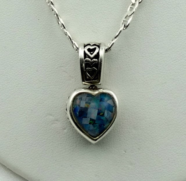 Schöne Vintage Reversible Opal Inlay Dekorative Sterling Silber Anhänger Kostenloser Versand 20" Kette Enthalten #opal-Spc5 Schöne Vintage Reversible Opal Inlay Dekorative Sterling Silber Anhänger Kostenloser Versand 20" Kette Enthalten #opal-Spc5 von rubysvintagejewelry