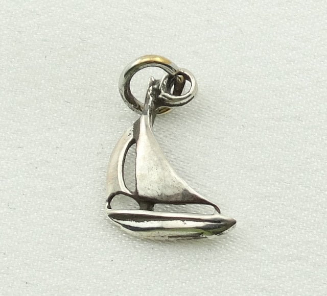 Segelboot Vintage Solid Sterling Charme Kostenloser Versand Sabo-cm12 von rubysvintagejewelry