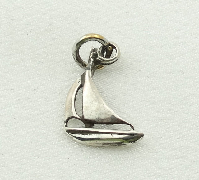 Segelboot Vintage Solid Sterling Charme Kostenloser Versand Sabo-cm12 von rubysvintagejewelry