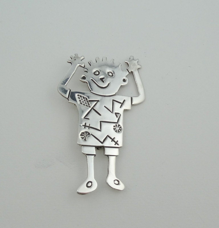 Spaß "Happy Kid" Pin in Sterling Silber Kostenloser Versand #kidx-Pn1 Spaß "Happy Kid" Pin in Sterling Silber Kostenloser Versand #kidx-Pn1 von rubysvintagejewelry