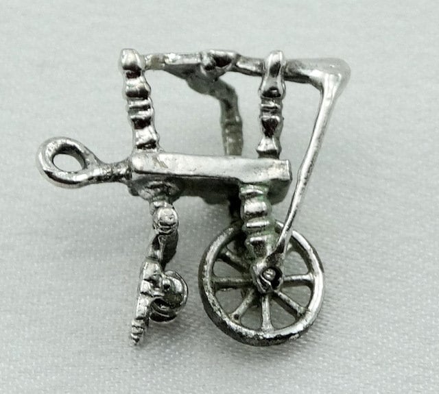 Spinning Wheel Vintage Solid Sterling Charme Kostenloser Versand #swhee-cm8 von rubysvintagejewelry