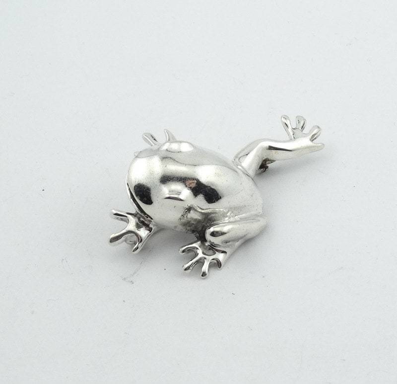 Verspielte Frosch Sterling Silber Vintage Broach Kostenloser Versand #frog-Br1 von rubysvintagejewelry