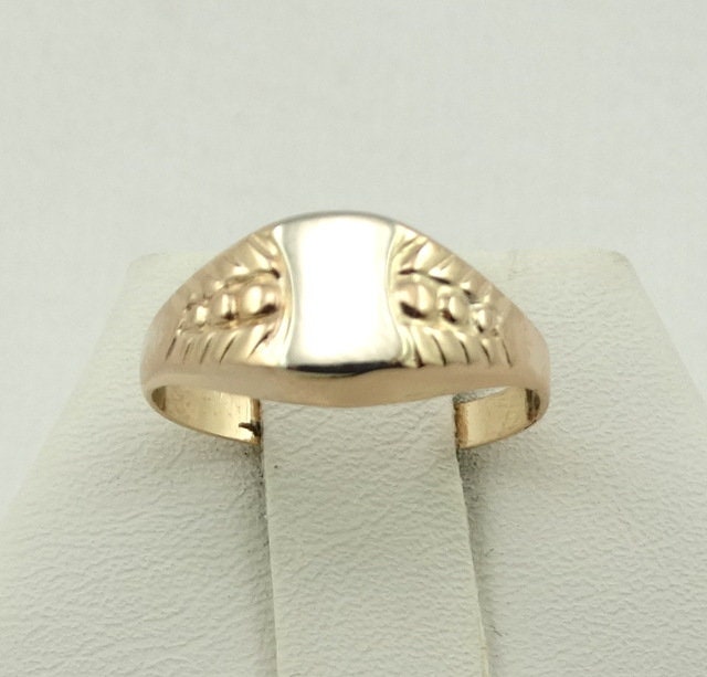 Vintage 18K Gelbgold Signet Bereit Für Ihre Gravierten Initialen Größe 5 Kostenloser Versand #18K-Sr von rubysvintagejewelry