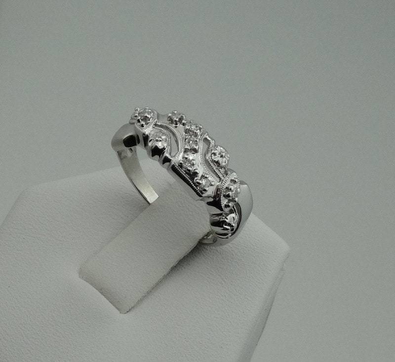 Vintage 1930Er Art Deco 14K Weißgold Und Diamant Ring Größe 6 Versandkostenfrei #wg1930D-Gr1 von rubysvintagejewelry