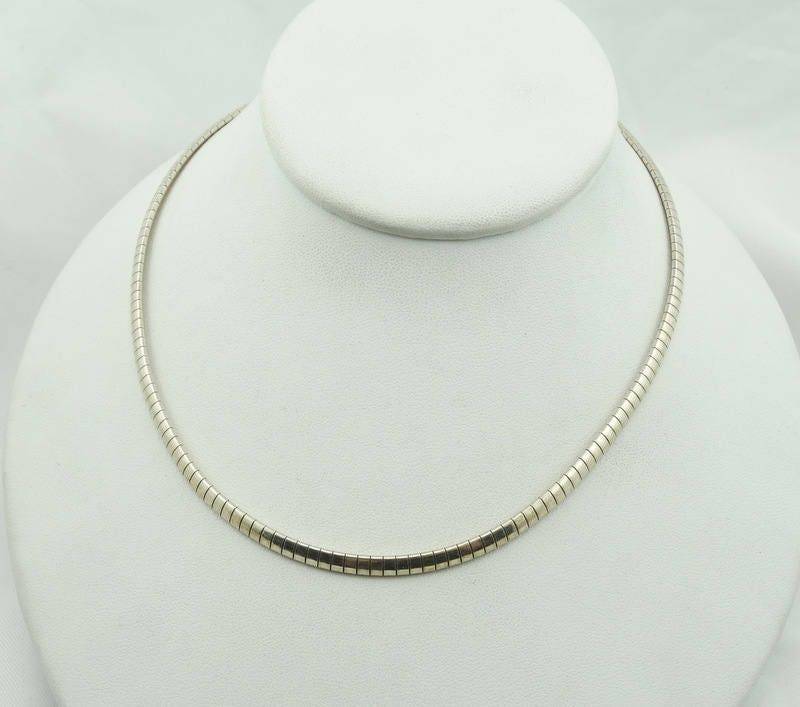 Vintage 4 Mm Breit Sterling Silber "Omega" 16 Zoll Halskette Kostenloser Versand #omega4-Cn1 von rubysvintagejewelry
