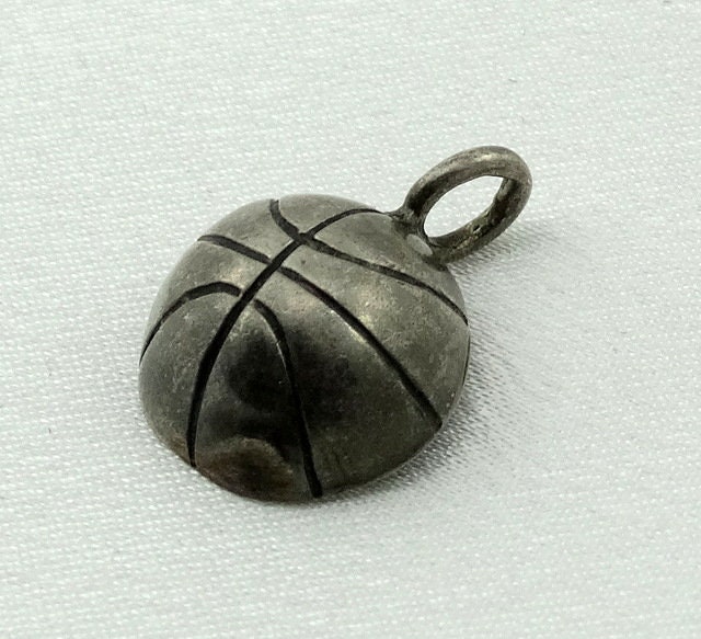 Vintage Basketball Sterling Silber Charme Kostenloser Versand #bball-cm2 von rubysvintagejewelry