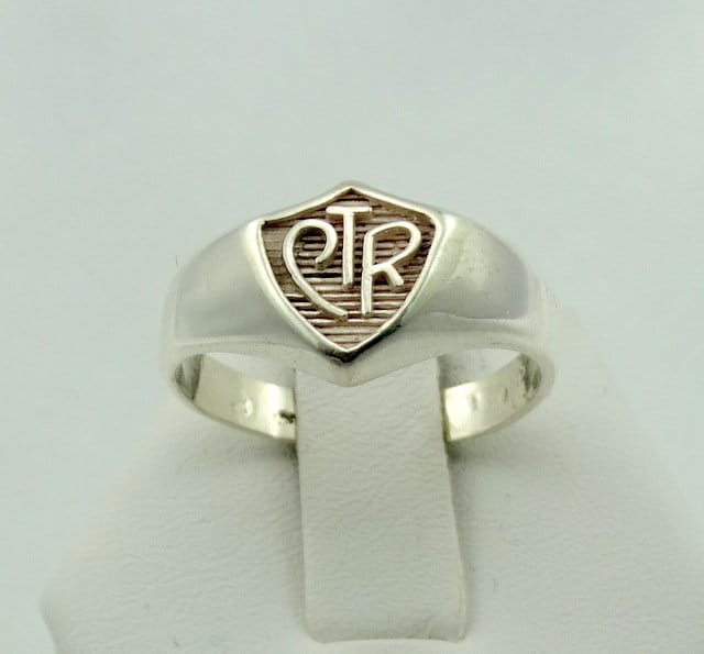 Vintage Ctr Solid Sterling Silber Siegel Ring Kostenloser Versand Erwachsene Größe 9 1/2 #ctr9, 5-L3 von rubysvintagejewelry