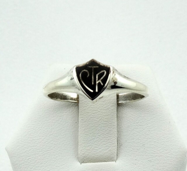 Vintage Ctr Solid Sterling Silber Und Schwarz Emaille Siegel Ring Kostenloser Versand Größe 10 1/2 #bk10.5-L2 von rubysvintagejewelry